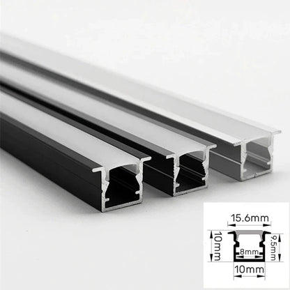 DecorBites™ LED Aluminum Profile Recessed U/YW-Shape Hidden Channel Milky Cover Bar Strip Light