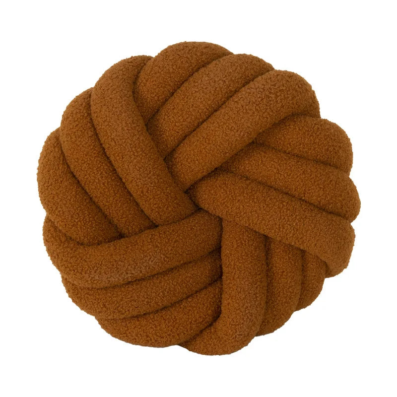 Grey Knotted Ball Pillow