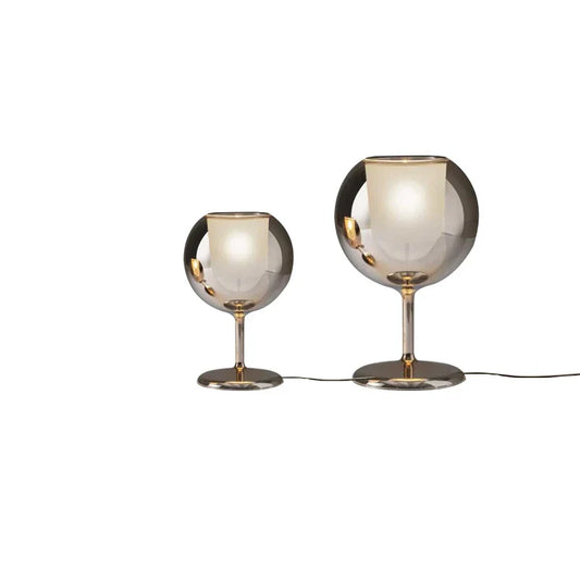 DecorBites™ Gold Chrome Glass Table Decor Lamp for Luxury Living Room, Villa, Store, Cafe