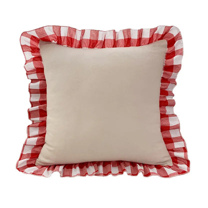 DecorBites™ Christmas Bow Patchwork Velvet Pillow Cover Set for Festive Home Decor