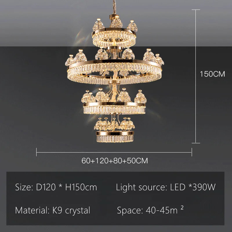 Decorbites™ Luxus-Kristall-Deckenleuchter – Elegante Hängelampe für Wohnzimmer-Dekoration