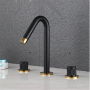 Grifo de Lavabo Gold Basin™ Decorbites: Latón Negro Grifo de Baño de Extensión Amplia con Acabado en Cromo