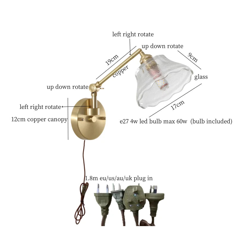 DecorBites™ Clear Glass LED Wall Sconce Switch Light - Nordic Minimalism Design