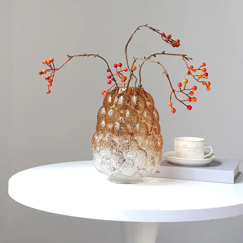 DecorBites™ Gradient Glass Vase for Home Decor & Hydroponic Flowers