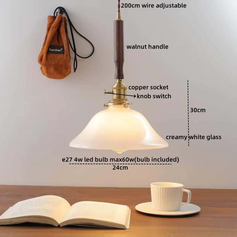 Green Glass Pendant Light Modern Copper Entryway