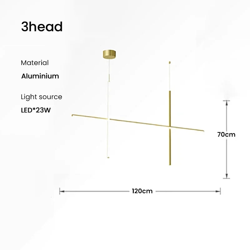 Lámpara de techo lineal LED DecorBites™ de diseño italiano, lámpara de comedor de lujo