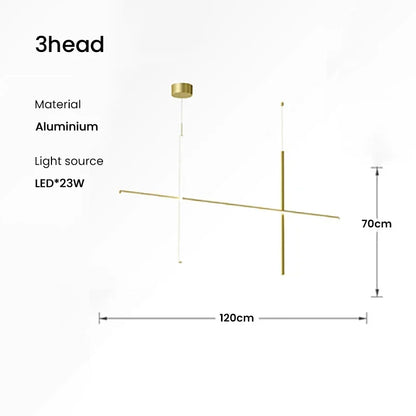 Lámpara de techo lineal LED DecorBites™ de diseño italiano, lámpara de comedor de lujo