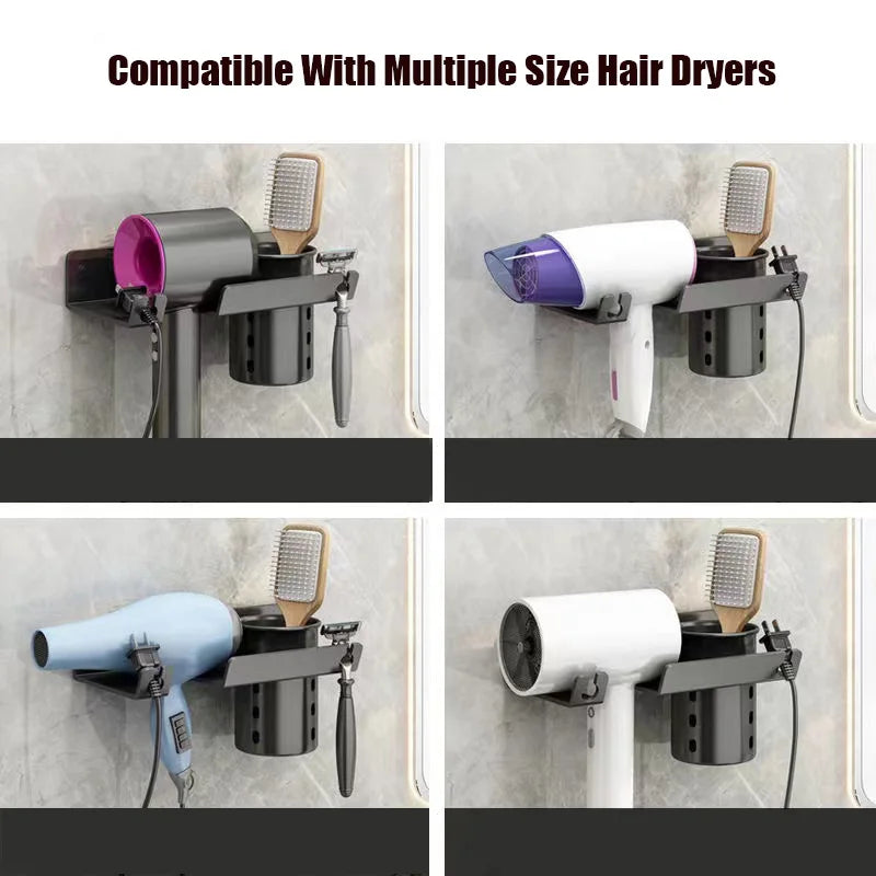 DecorBites™ Hair Tool Organizer Rack Bathroom Shelves Blower Storage Shelf