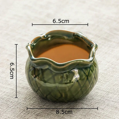 DecorBites™ Lotus Flower Ceramic Vase: Small Plant Pots for Table Decoration and Room Aesthetic