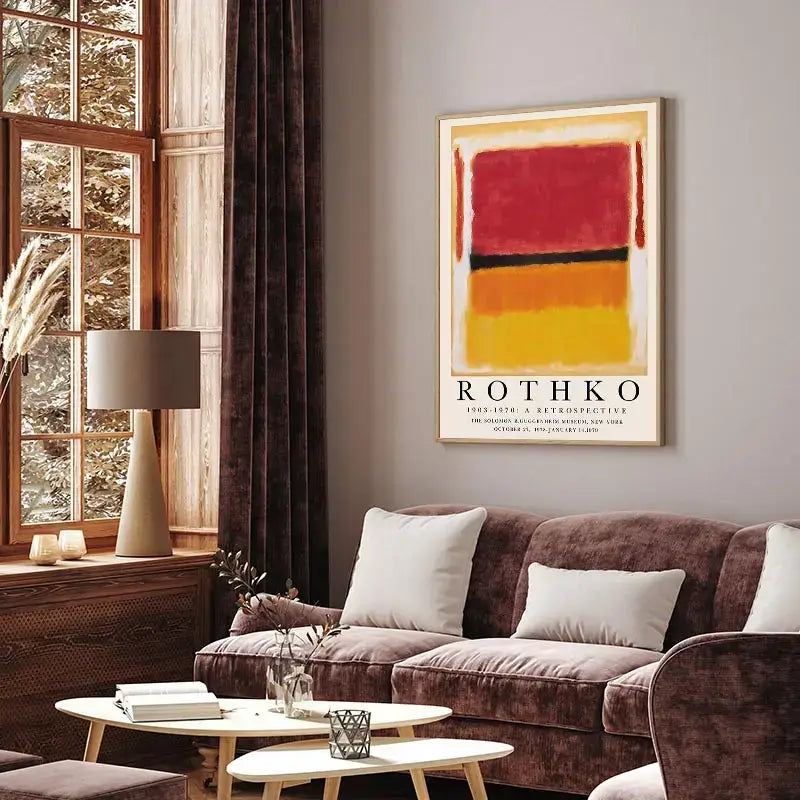 DecorBites™ Yayoi Kusama Inspired Orange Floral Canvas Art