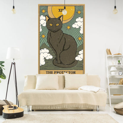 Decobites Magic Cat Tapestry Wall Hanging Moon Divination Witchcraft Decor.