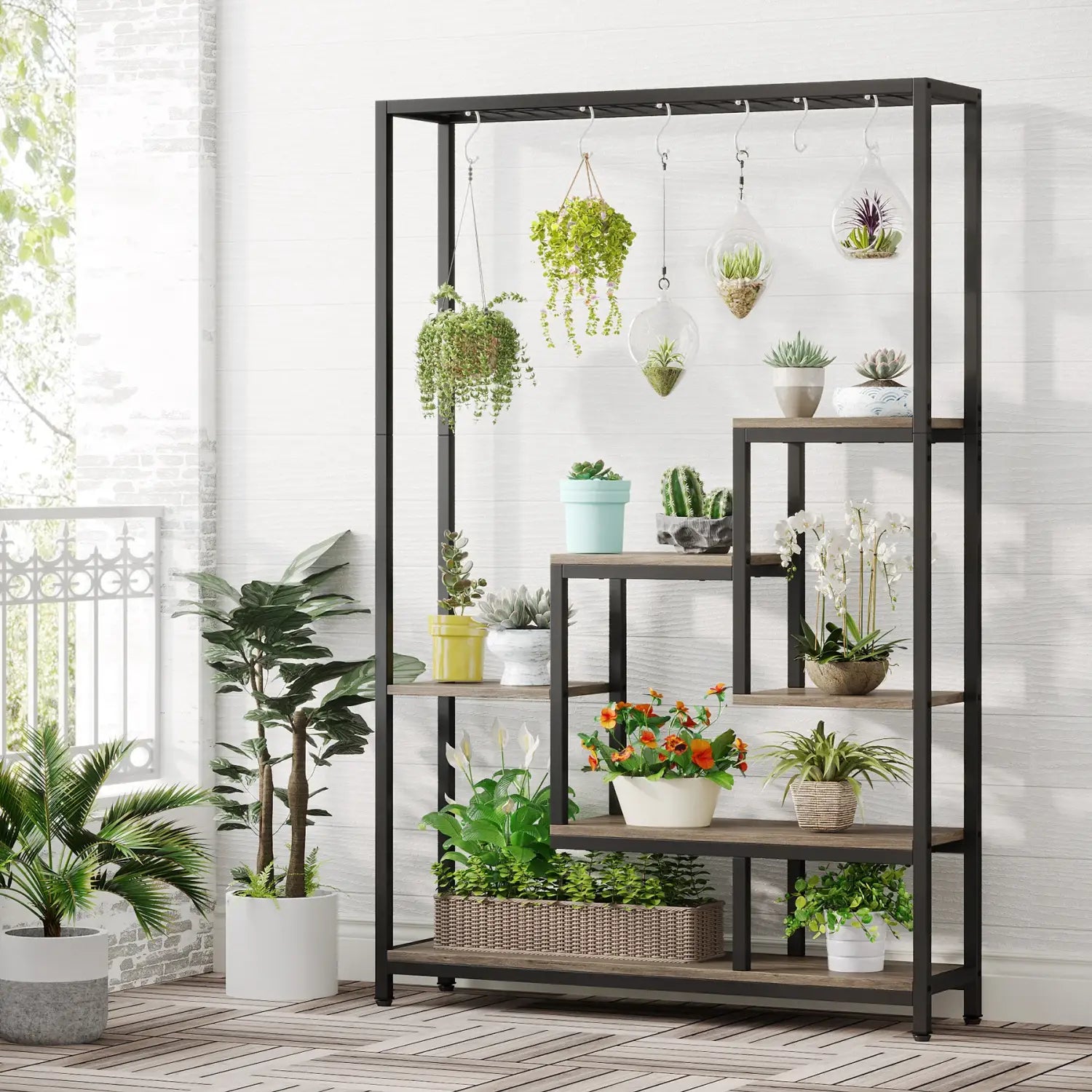 DecorBites™ Modern 5-Tier Tall Metal Plant Stand