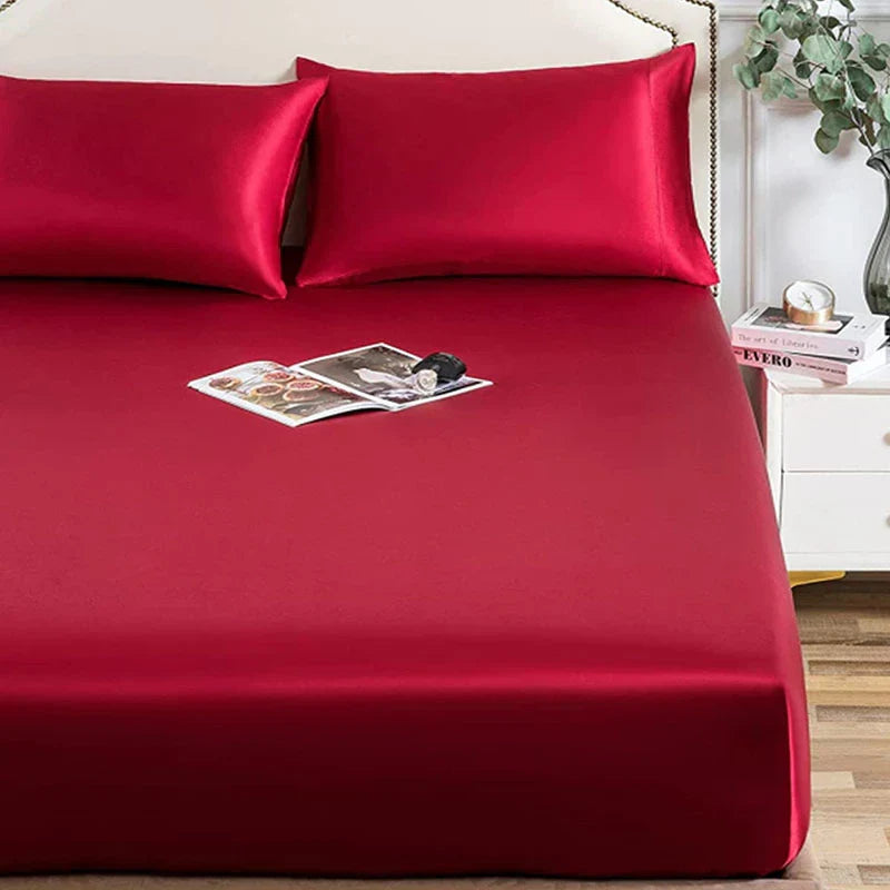 Decobites High-Quality Rayon Satin Bed Sheets King Queen Full Twin Single Double Bed Linen