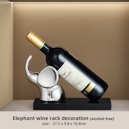 DecorBites™ Elephant Wine Rack Table Ornament Home Decor Sculpture Craft Art