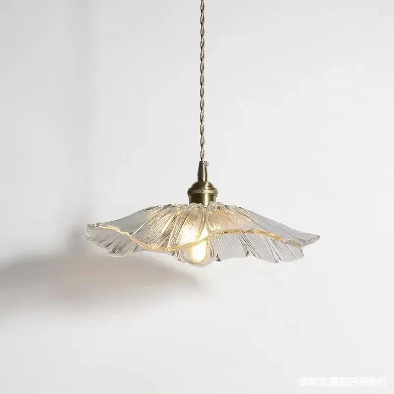 Vintage Flower Glass Pendant Light Fixture