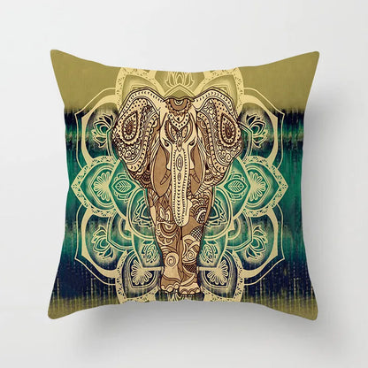 غطاء وسادة هندسي مربع من DecorBites™، غطاء وسادة أريكة بتصميم عرقي عتيق، مقاس 45×45 سم، ديكور منزلي