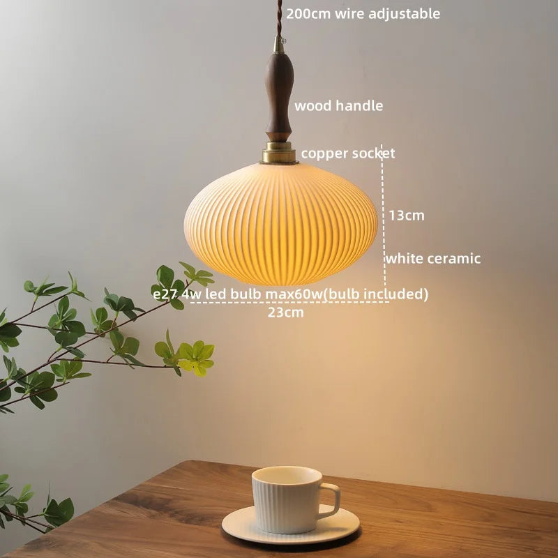 DecorBites™ Ceramic LED Pendant Light Fixture Modern Hanging Lamp for Home Decor
