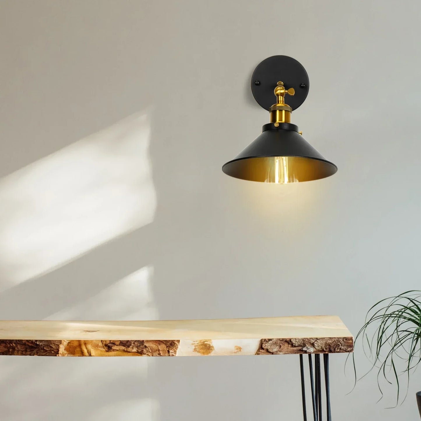 Aplique de pared DecorBites™ estilo loft industrial retro E27 para mesita de noche o salón