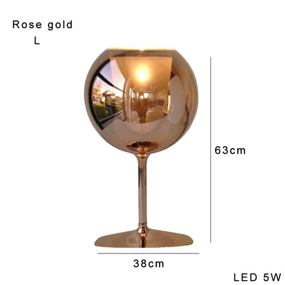 DecorBites™ Gold Chrome Glass Table Decor Lamp for Luxury Living Room, Villa, Store, Cafe