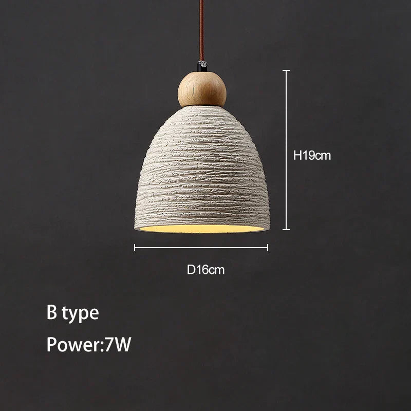 Lámpara de techo colgante alta de hormigón DecorBites™ para dormitorio, restaurante y bar.