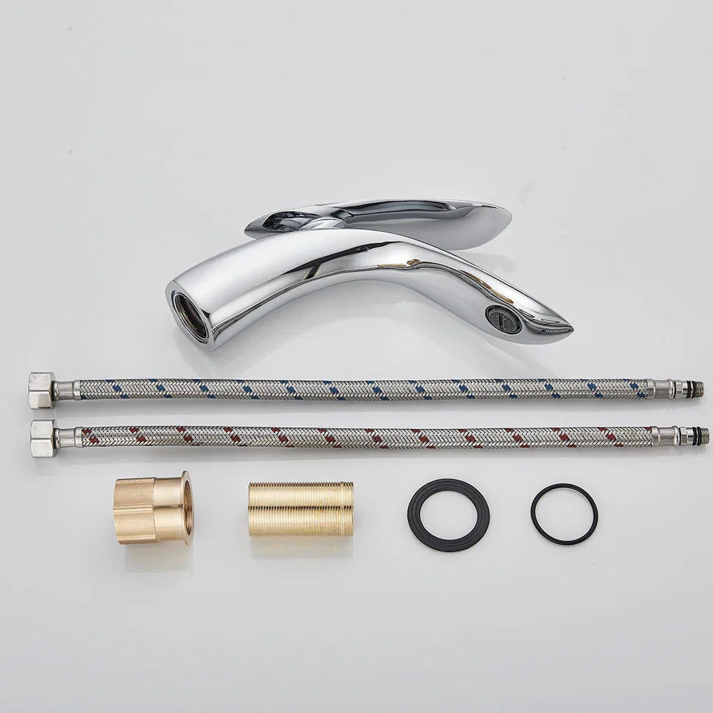 DecorBites™ Brass Washbasin Faucet: Nordic Style, Light Luxury, Simple Creative Design