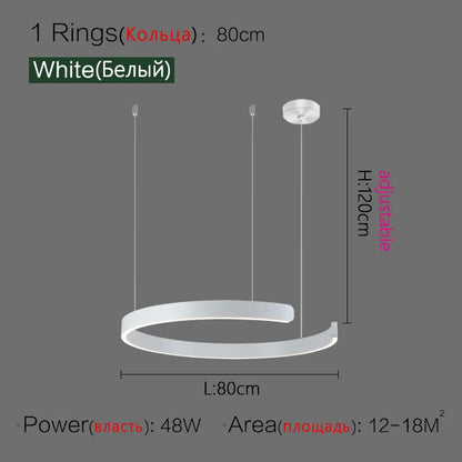 DecorBites™ LED Ring Chandelier for Home Decor - Modern Nordic Style Lighting
