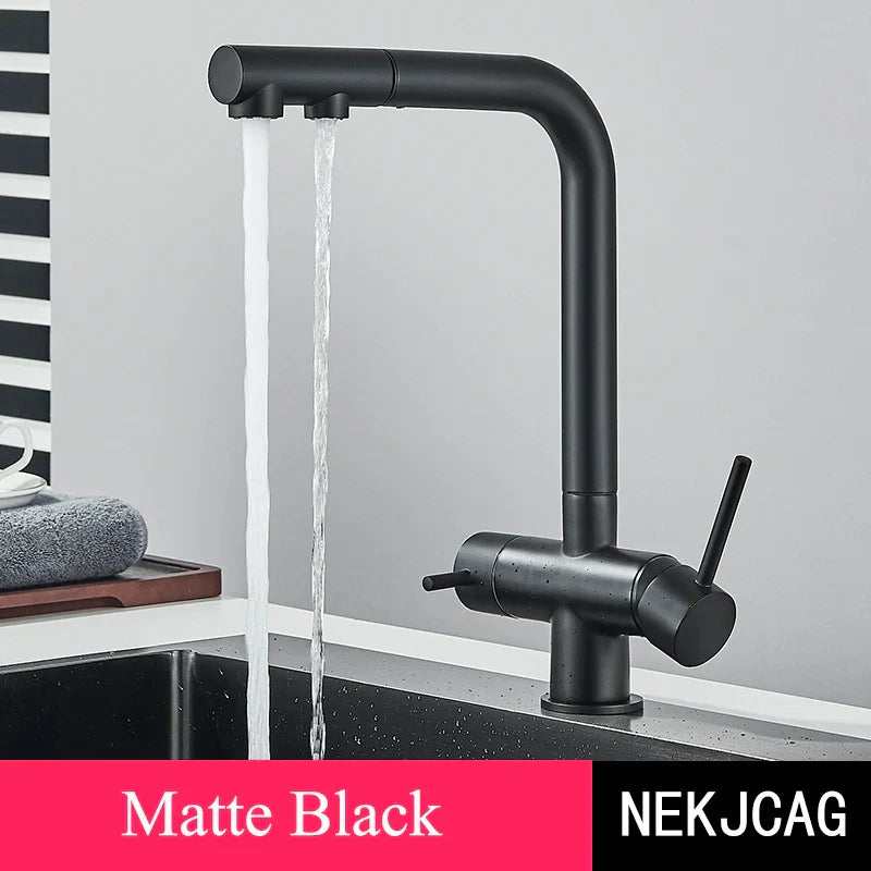 DecorBites™ Kitchen Faucet with Water Filter Tap and Dual Sprayer