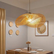 Handwoven Bamboo Pendant Light Vintage Woven Shade