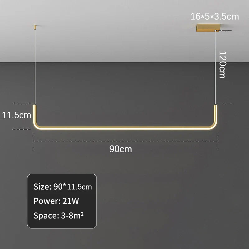 DecorBites™ Black Gold Pendant Chandelier LED Ceiling Lamp for Modern Dining Room and Kitchen