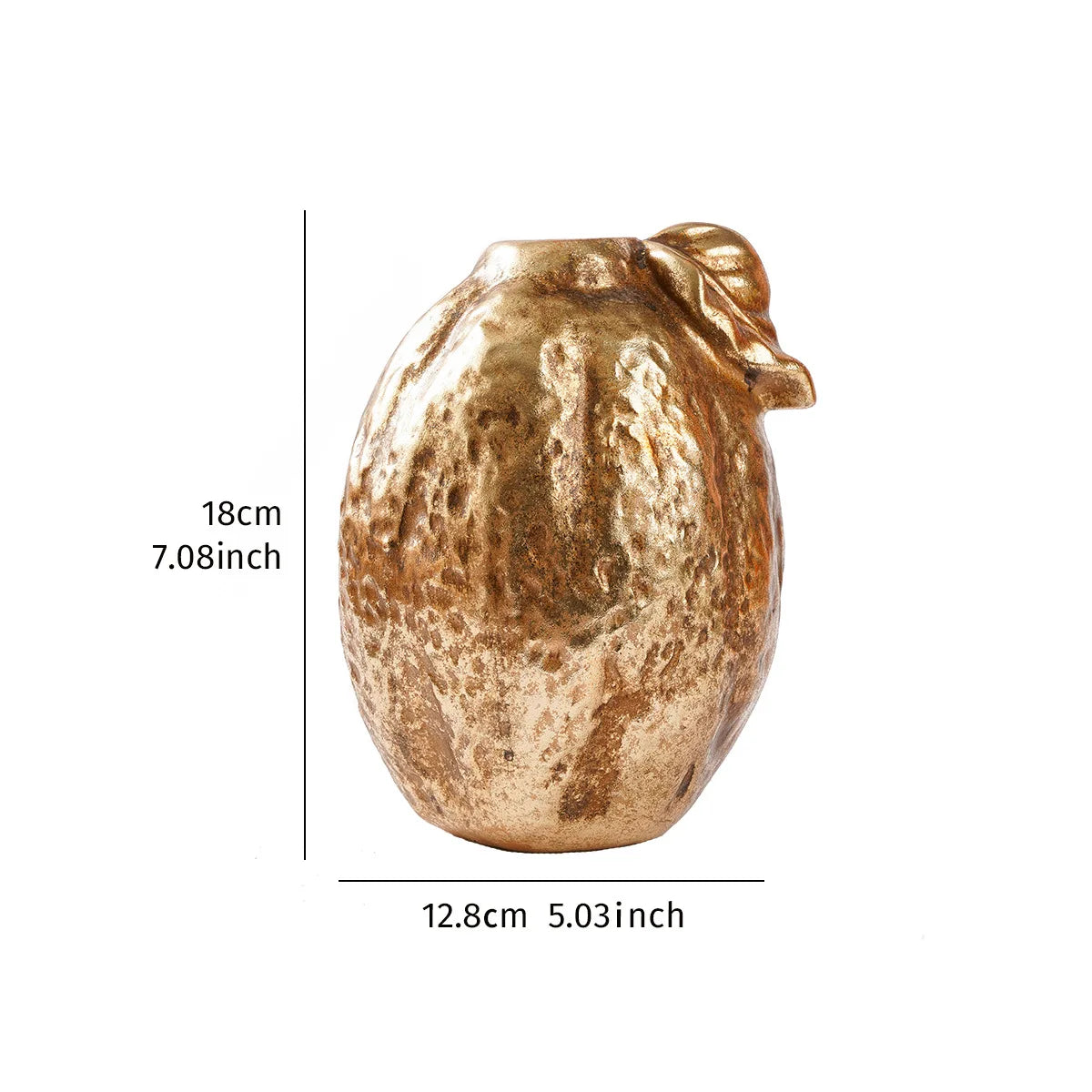 DecorBites™ Golden Star Fruit Vase: Ceramic Lemon Flowerpot & Simulated Fruit Ornaments