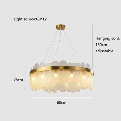 DecorBites™ Glass Chandelier for Ceiling: Elegant Lighting Solution for Dining Table