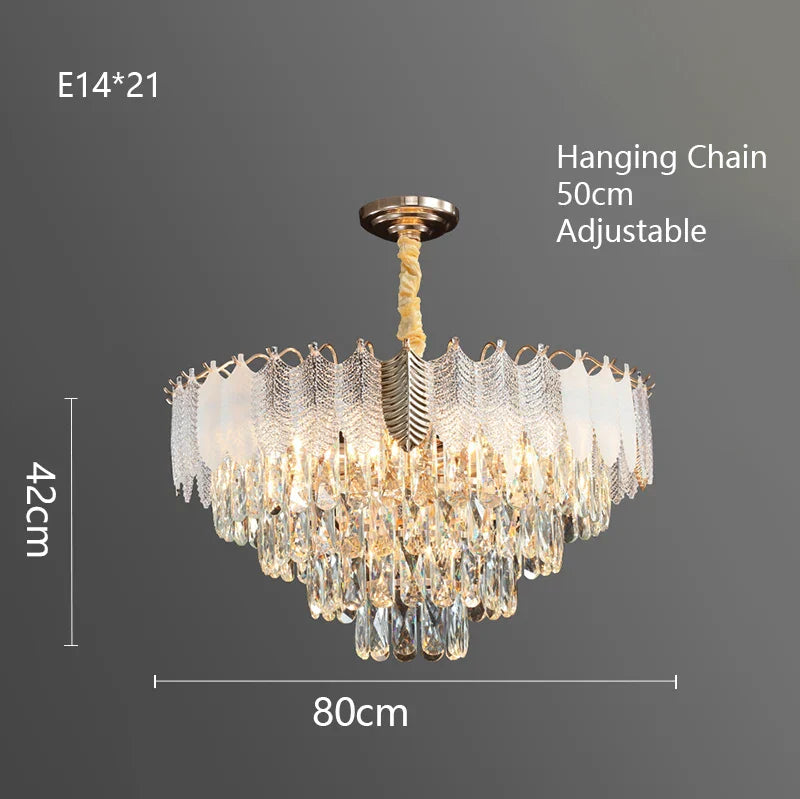 DecorBites™ Crystal Indoor Chandelier: Postmodern LED Suspension Lamps for Luxe Living Room Decor