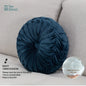 Decobites Velvet Pumpkin Round Cushion for Couch, Bed, Sofa, Chair - Decorative 3D Design