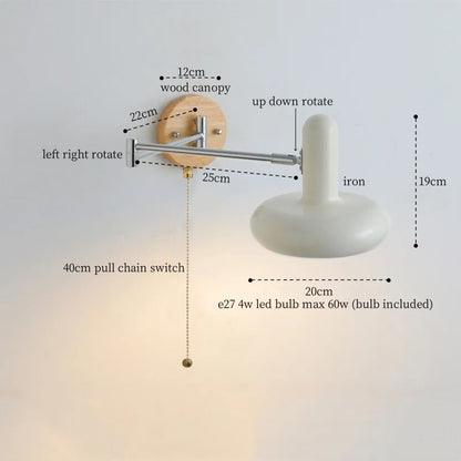 Lámpara de pared LED DecorBites™ de hierro forjado color crema para decoración de dormitorio y sala de estar