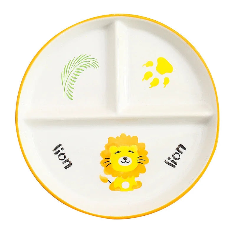 DecorBites™ Kids Cartoon Grid Plate - Fun & Functional Divider Dish for Breakfast & Snacks