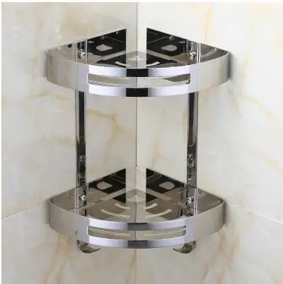 Estante esquinero de baño DecorBites™ de acero inoxidable dorado - Cesta para ducha y champú