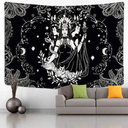 Decobites Tarot Divination Tapestry Wall Hanging for Witchcraft Dark Mystery Home Decor