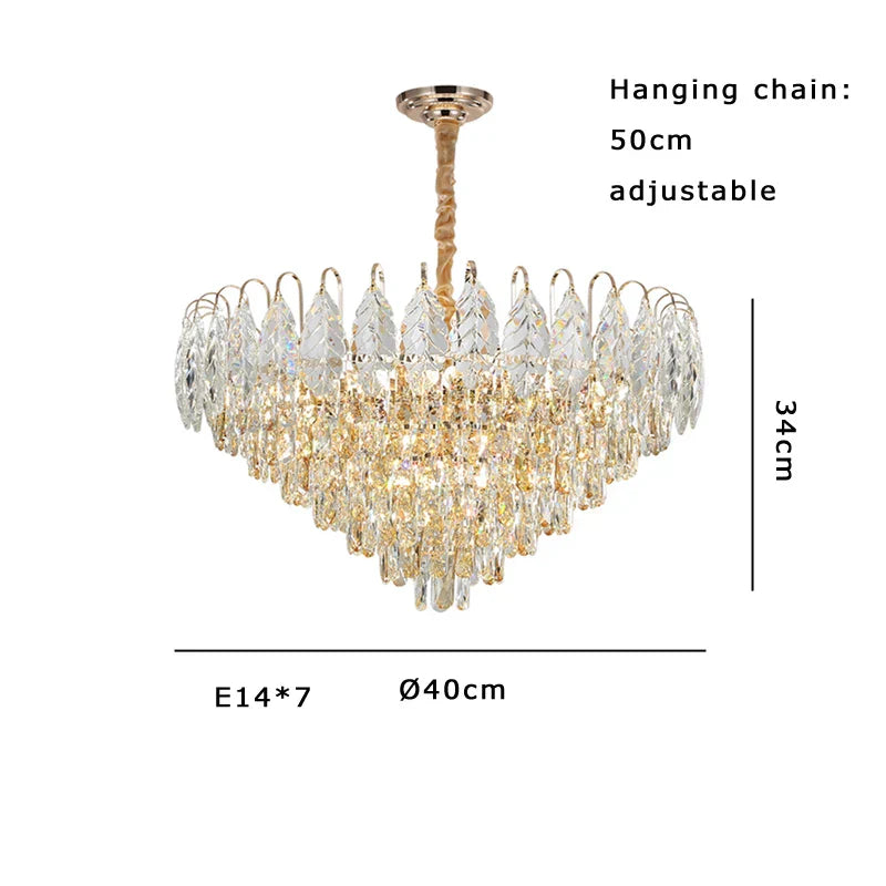 DecorBites™ Brilliance Crystal Chandelier for Luxe Living & Dining Rooms.