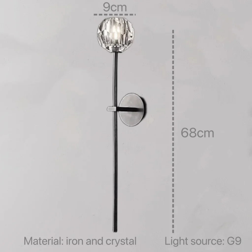 Aplique de pared de cristal DecorBites™: Lámpara LED moderna para dormitorio, sala de estar y pasillo