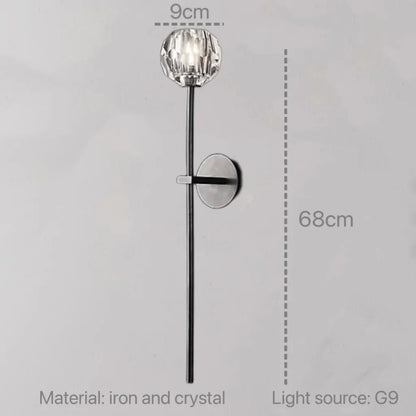 Aplique de pared de cristal DecorBites™: Lámpara LED moderna para dormitorio, sala de estar y pasillo
