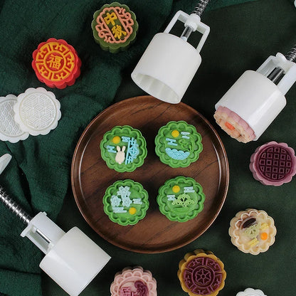 Molde DecorBites™ 3D para pastel de luna con forma de flor de cerezo, ideal para hornear durante el Festival del Medio Otoño.