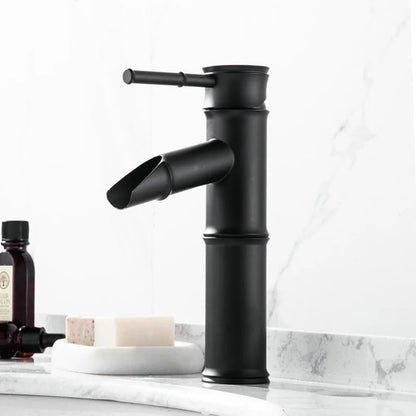 DecorBites™ Antique Brass Bamboo Single Handle Basin Faucet