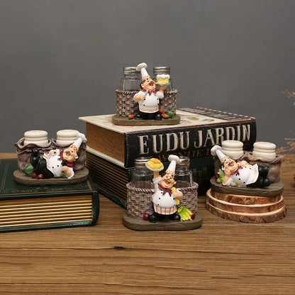 ديكوربايتس™ - تمثال طاهٍ ملتحٍ من الراتينج، ديكور مكتب مطبخ عصري