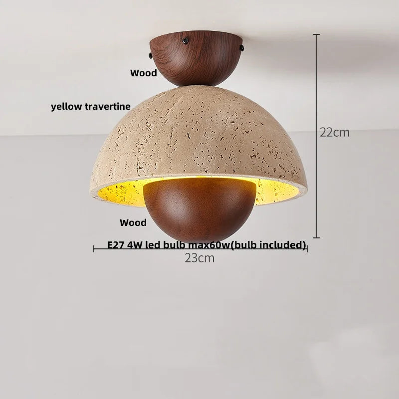 DecorBites™ LED Yellow Travertine Flush Mount Ceiling Light Fixtures