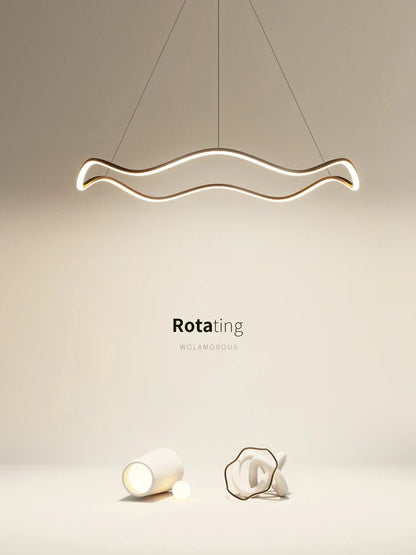 DecorBites™ Circle Wave LED Pendant Chandelier for Modern Living Dining Bedroom Lighting