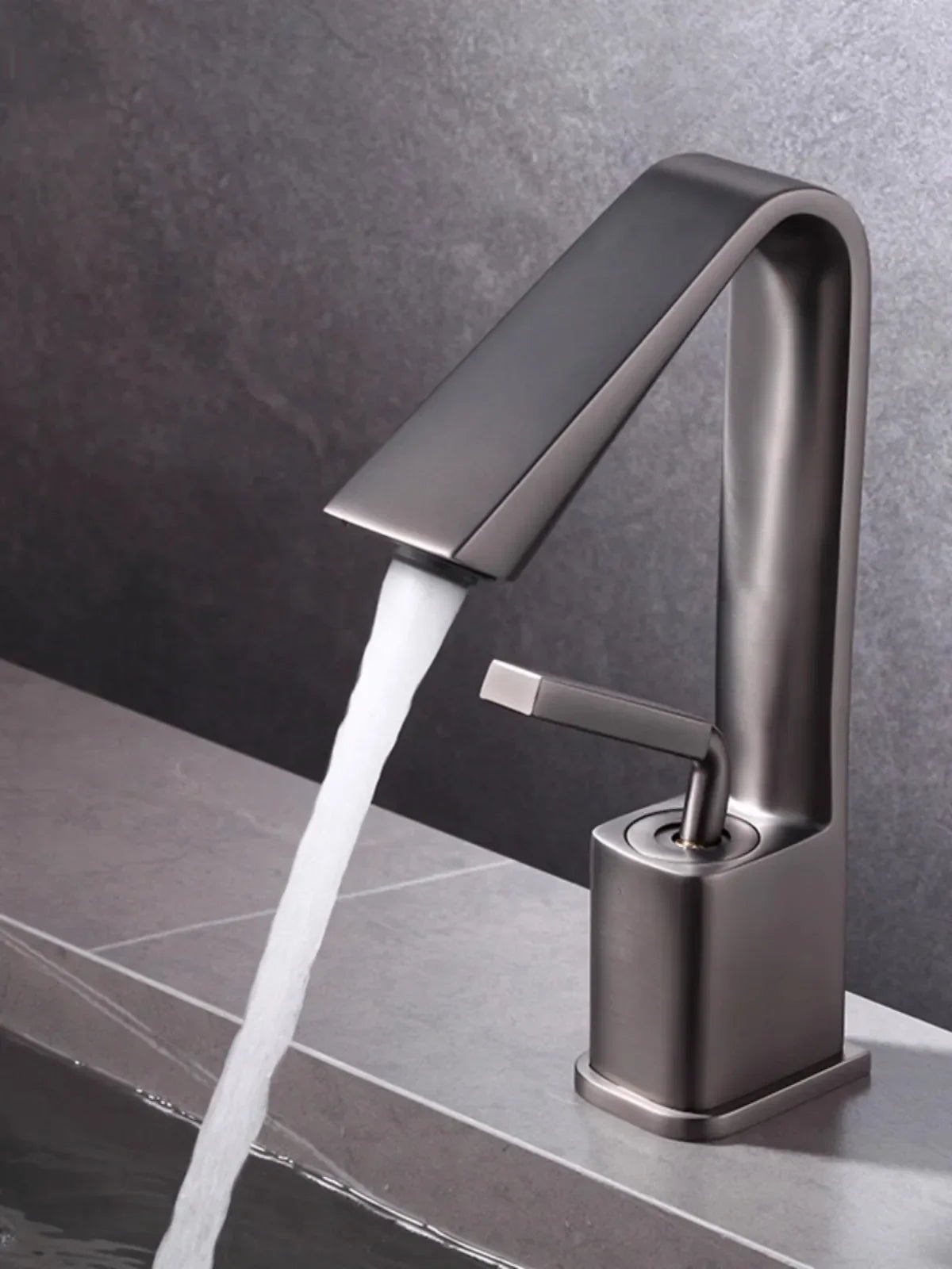 DecorBites™ Brush Gold Basin Faucet Single Lever Hot Cold Mixer Sink Tap Vanity