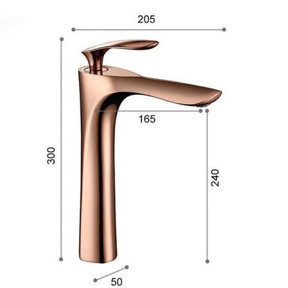 Tuqiu Rose Gold Bathroom Faucets Brief Basin Faucet Sink Mixer Tap Hot & Cold Deck Mounted Lavatory Crane Water Tap