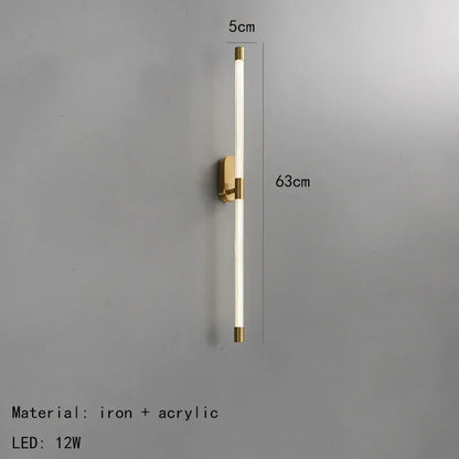 ديكوربايتس™ مصابيح حائط LED من الأكريليك مع خاصية التعتيم باللونين الذهبي والأسود المعدني لغرفة المعيشة وغرفة النوم
