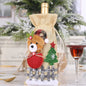 Creative Christmas Wine Bottle Set Golden Velvet Dress Wine Bottle Covers Sleeve Santa Snowman Xmas New Year Dinner Table Decor