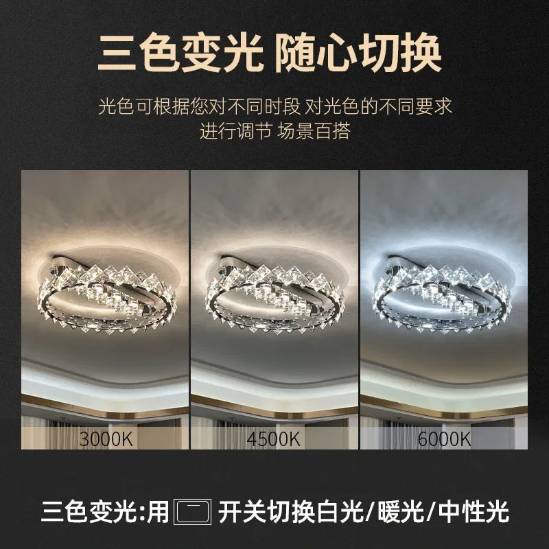 DecorBites™ Crystal Ceiling Light: Modern LED Warmth for Living Room & Bedroom